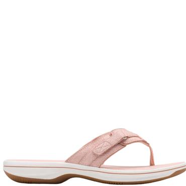 CLARKS WOMENS FLAT STRAP SANDAL - DUSTY ROSE